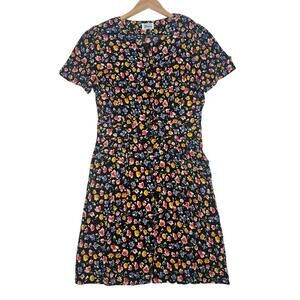 VNTG Darian Knee Length Button Down 90s Phoebe Buffay Cottage Prairie Dress sz S
